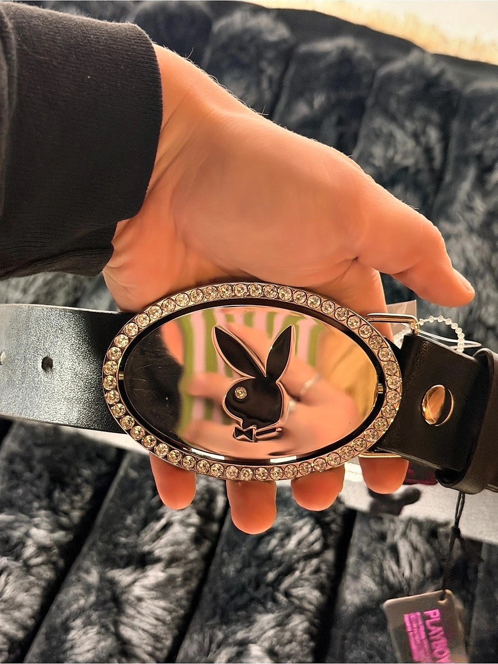 Playboy Vintage 2006 Playboy Rhinestone Oval Buckle Belt